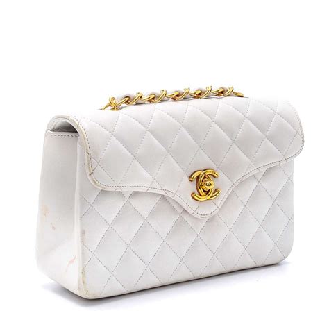 chanel crossbody white|white chanel tote bag.